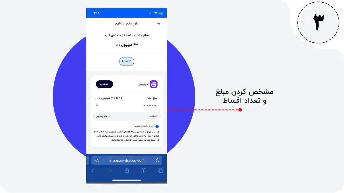 مشخص کردن مبلغ