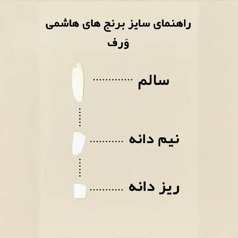 برنج نیم دانه هاشمی گیلان  ورف - 10 کیلوگرم